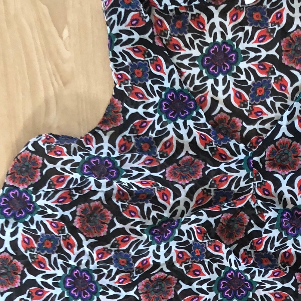 Sheer multi color floral blouse Large